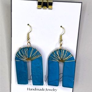 Teal and Gold earrings
